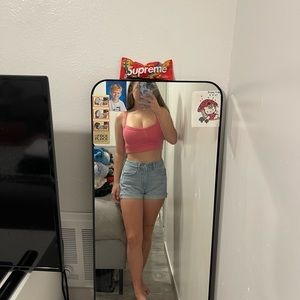pink bralette style crop top